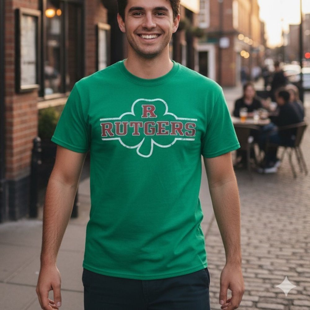 🆕Rutgers Scarlet Knights Collegiate Clover Short Sleeve T-Shirt Size L